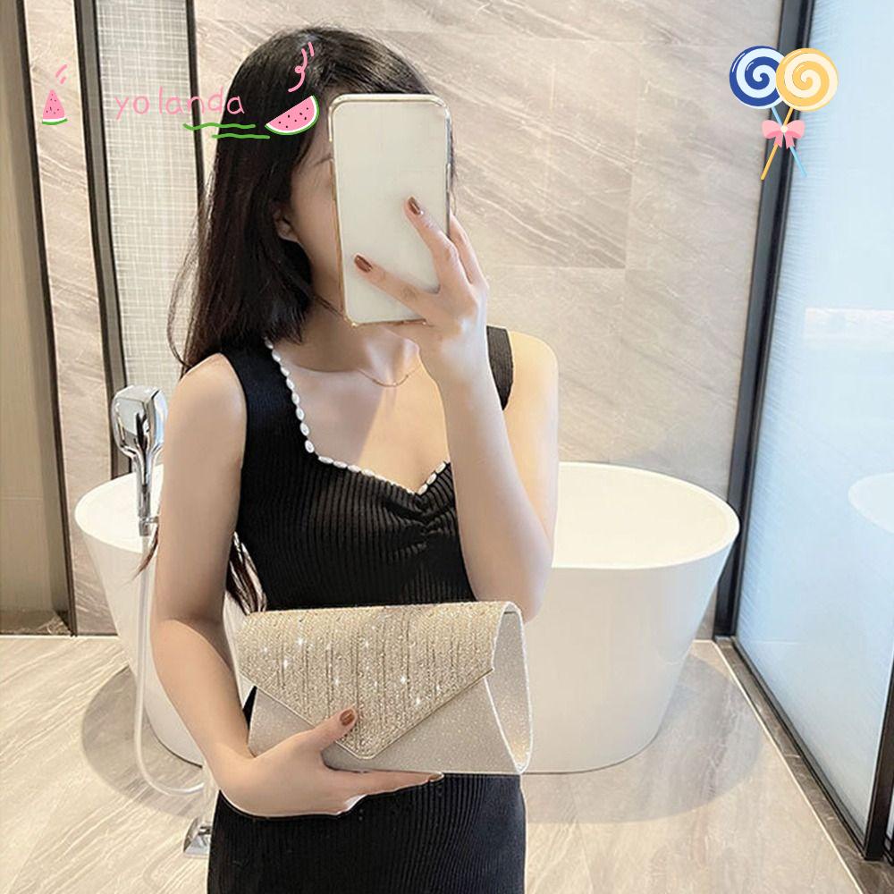 YOLA Túi Xách Nữ Đeo Vai Kiểu Dây Xích Sang Trọng Quý Phái