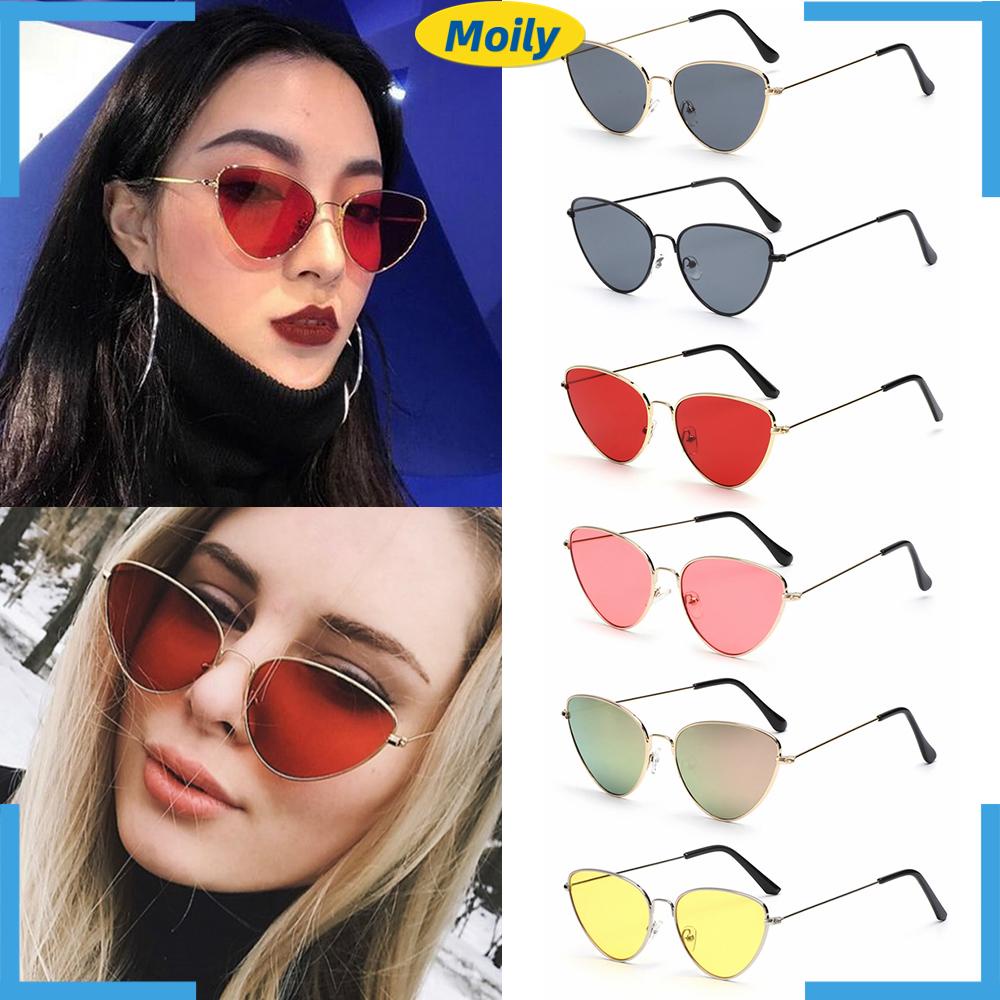 MOILYVN Kính Mát Tráng Gương Gọng Kim Loại Phong Cách Vintage