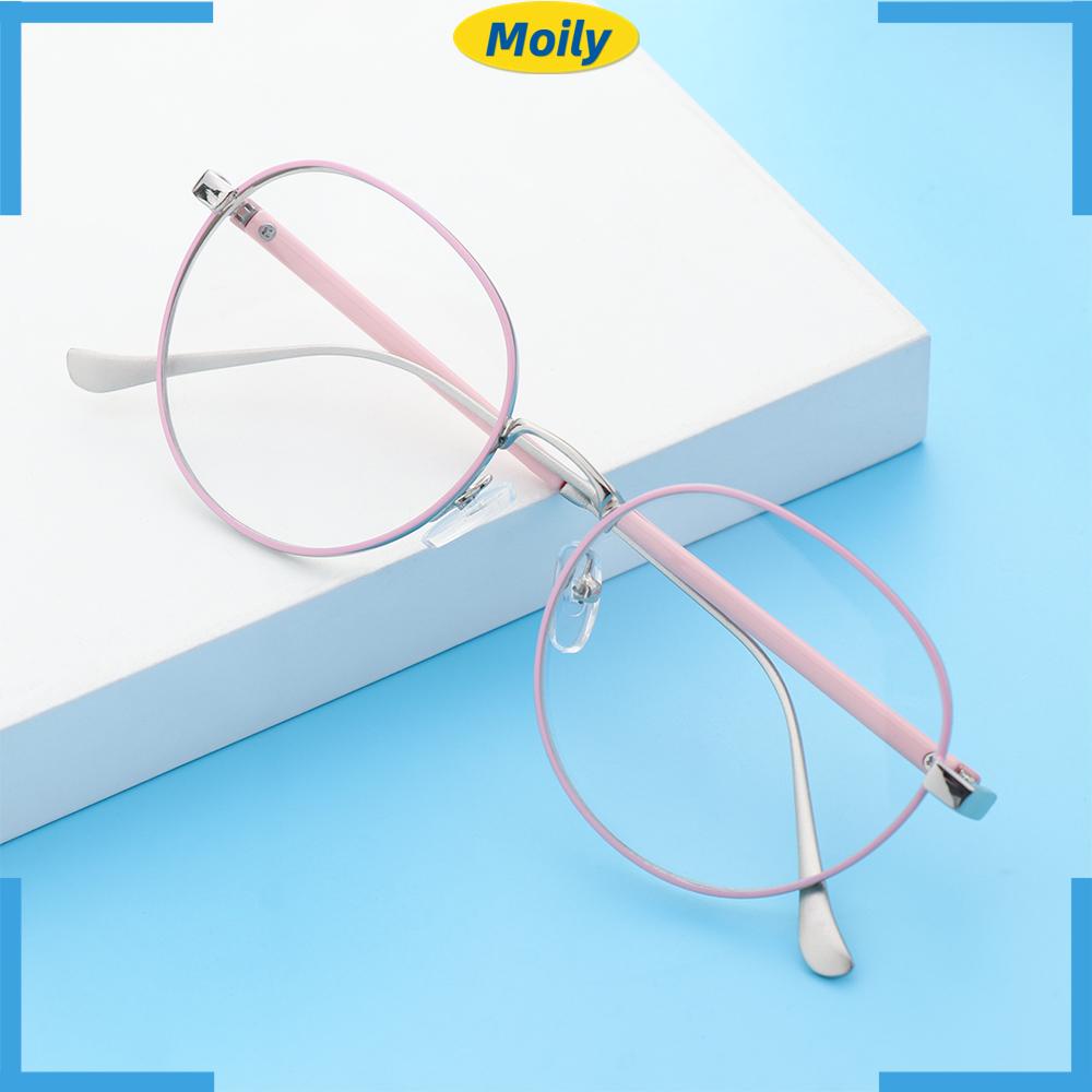 MOILYVN Kính Gọng Kim Loại Tròn Siêu Nhẹ Thời Trang