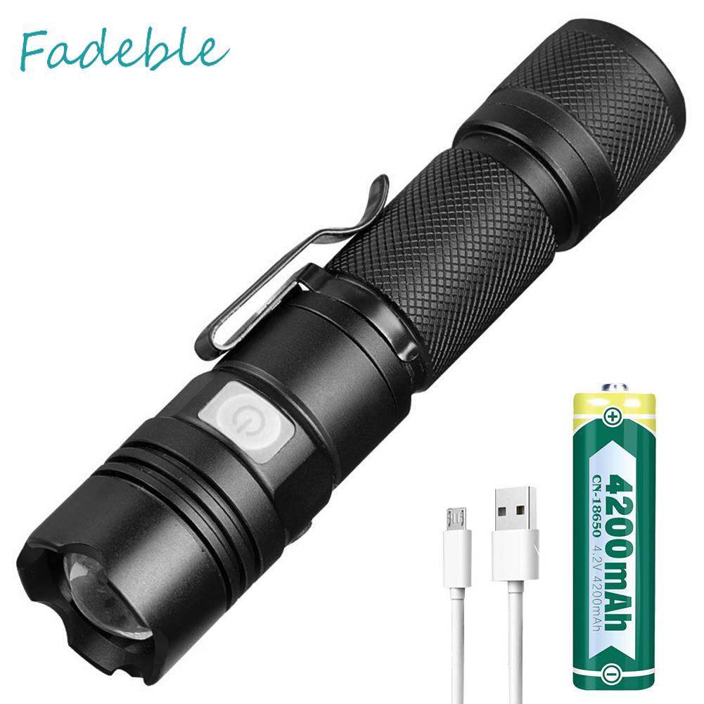 Đèn Pin LED XHP50 800LM 5 Chế Độ 1200mAh Sạc USB Tiện Dụng