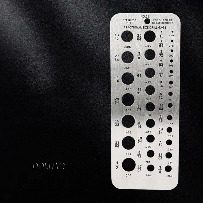 Thước Đo Kích Thước Mũi Khoan 1.59-12.7cm Bằng Thép Không Gỉ Tiện Dụng