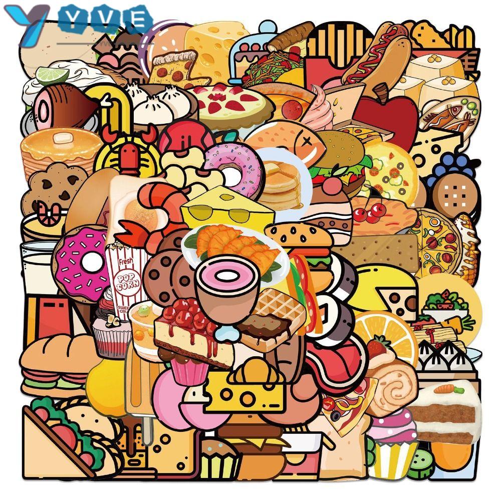 YVE Miếng Dán Trang Trí Vali / Laptop / Hành Lý / Đồ Ăn Nhiều Màu Chống Thấm Nước Họa Tiết Hoạt Hình Dễ Thương