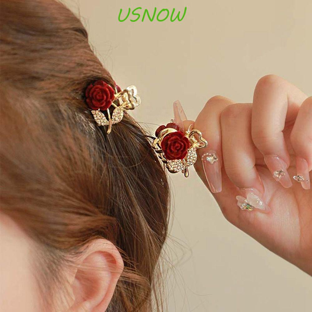 USNOW Kẹp Tóc Hình Hoa Hồng Dễ Thương Cho Nữ