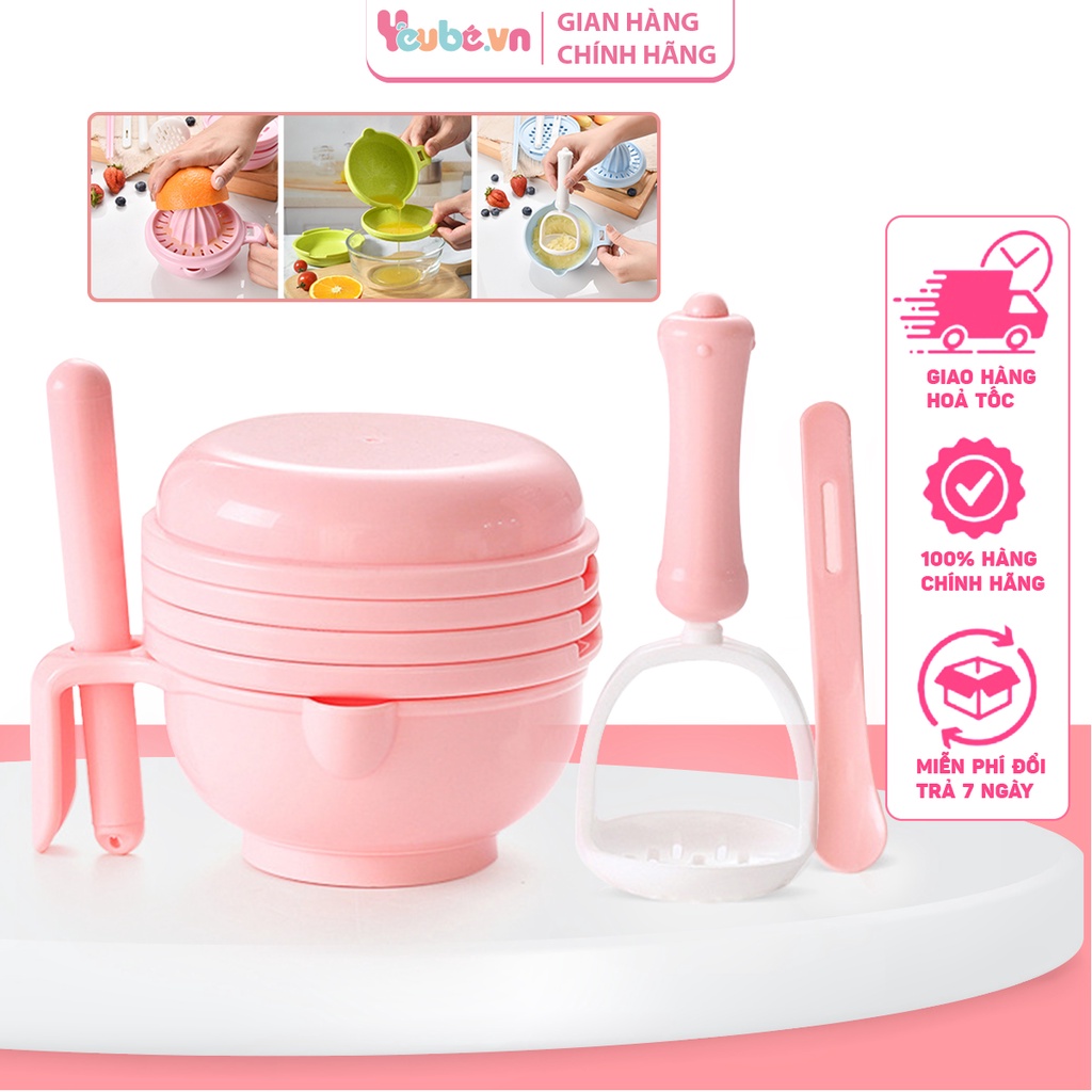 Bộ Chế Biến Ăn Dặm 10 Chi Tiết YEUBEVN Chế Biến Ăn Dặm Kiểu Nhật Cho Bé