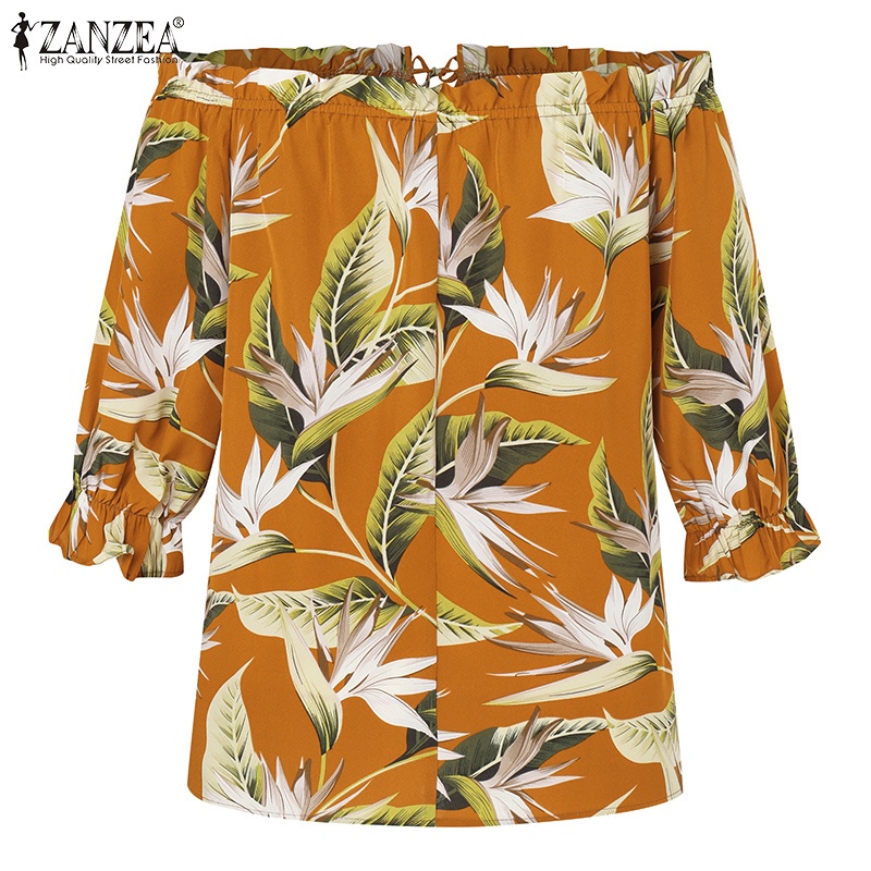 Zanzea Áo Nữ Tay Lửng In Họa Tiết Thời Trang Hàn Quốc