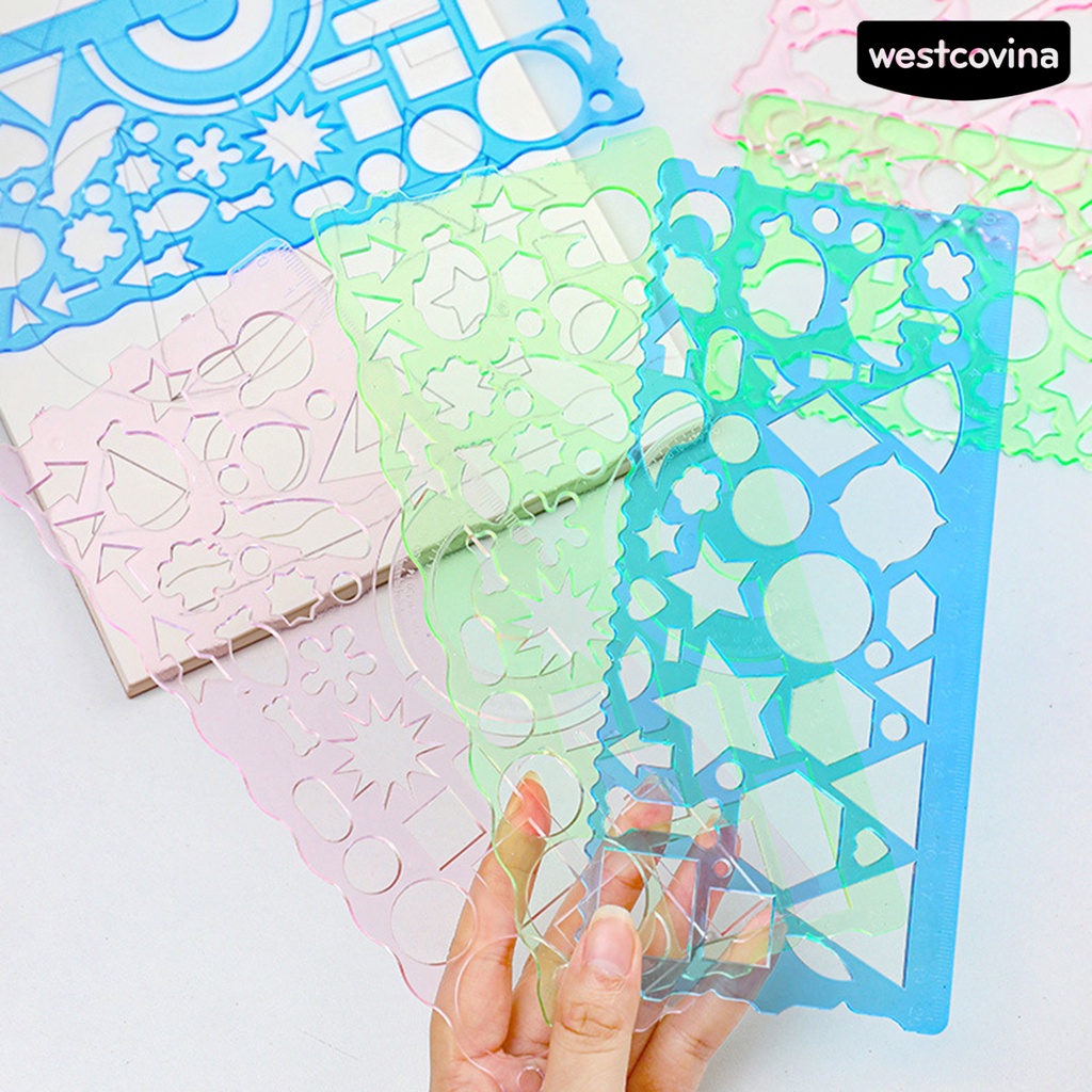 [WSTN] [WSTN]✎Set 2 Thước Kẻ Vẽ Hình Học Đa Năng Trong Suốt Độ Chính Xác Cao