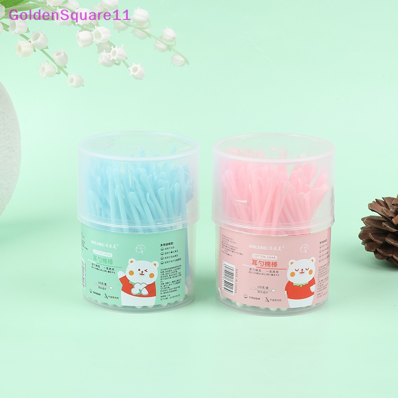 Hộp 100 Tăm Bông Cotton Hai Đầu Dùng Một Lần Chăm Sóc Sức Khỏe Cho Nữ