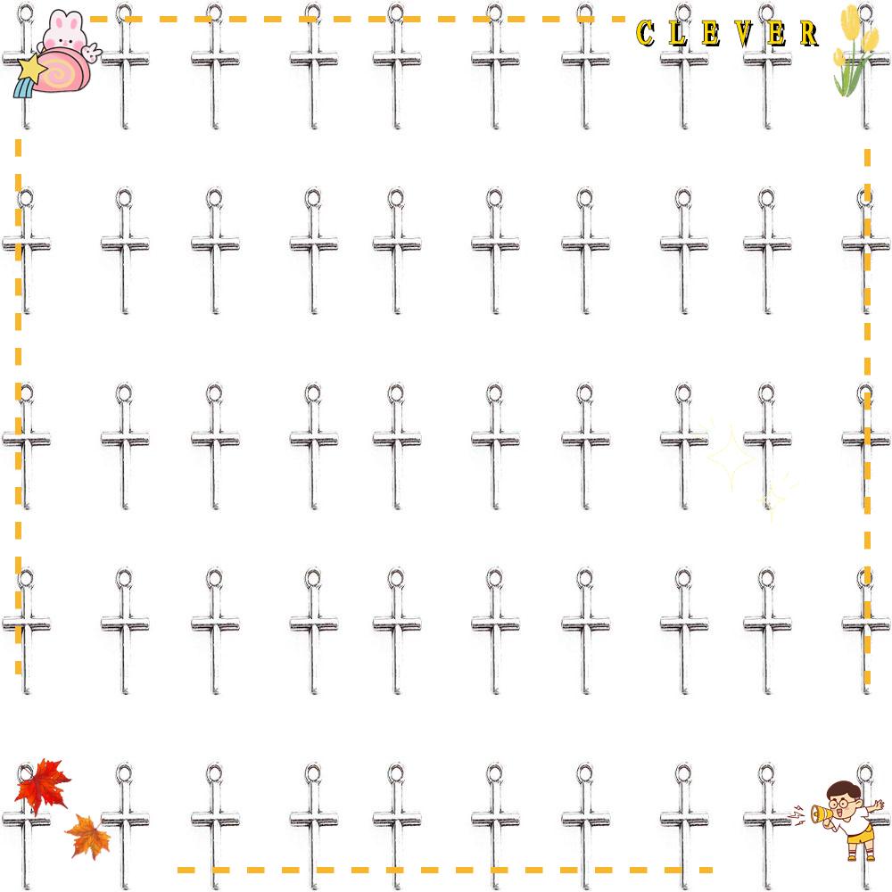 CLEVER Bộ 200 Mặt Dây Chuyền Bạc Hình Thánh Giá Kích Thước 14x30mm