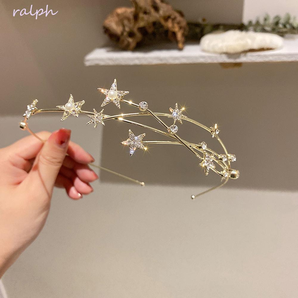 RALPH Băng Đô Cài Tóc Đính Đá Pha Lê Chống Trượt Thiết Kế Mới Thanh Lịch Thời Trang Dành Cho