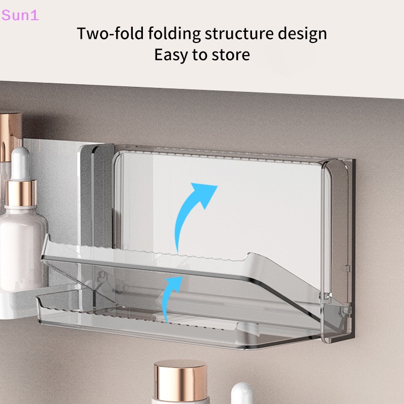 Sun1 &gt; Giá Đỡ Mỹ Phẩm Gắn Tường Không Cần Khoan Có Thể Điều Chỉnh
