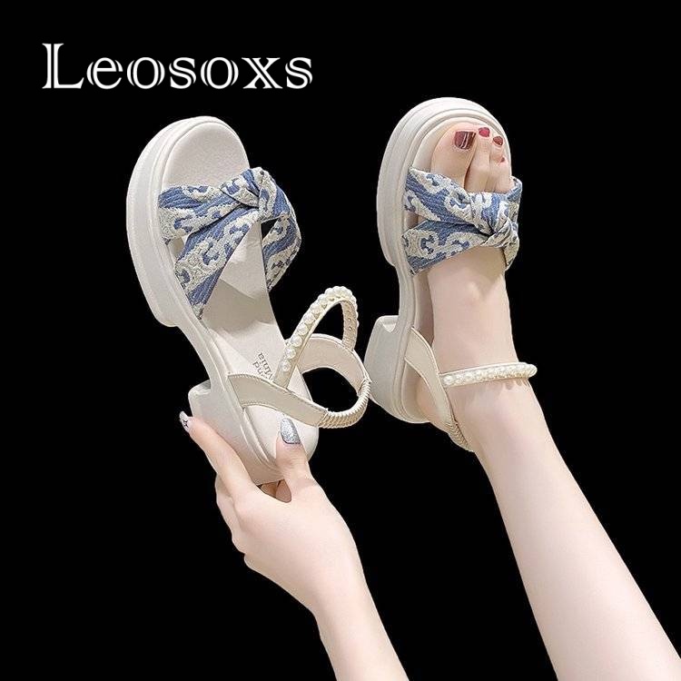 Leosoxs dép sandal nữ dép nữ dép bánh mì nữ dép bánh mì Chống Trượt 070604