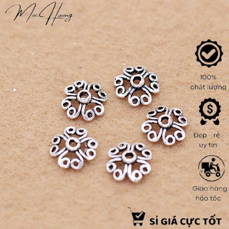 Charm bạc ốp cánh hoa - MH194