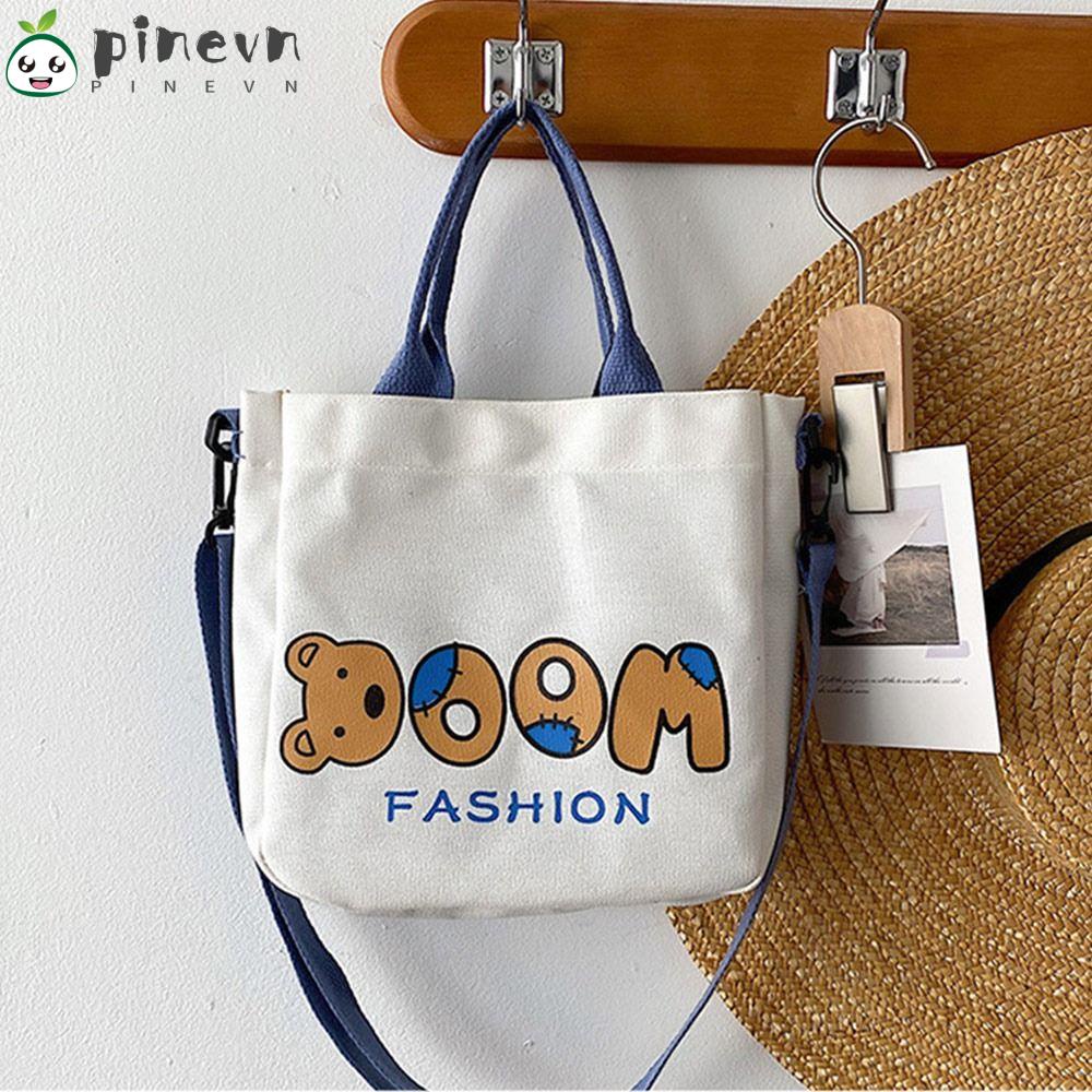 PINEVN Túi Xách Đeo Vai Cỡ Lớn In Hoạt Hình Dễ Thương Cho Học Sinh