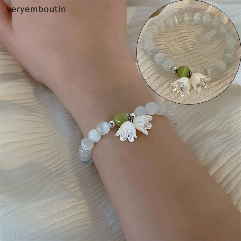 Vòng Tay Hình Hoa Tulip Đính Đá Zircon Ngọc Trai Lấp Lánh Có Thể Điều Chỉnh Phong Cách Hàn Quốc