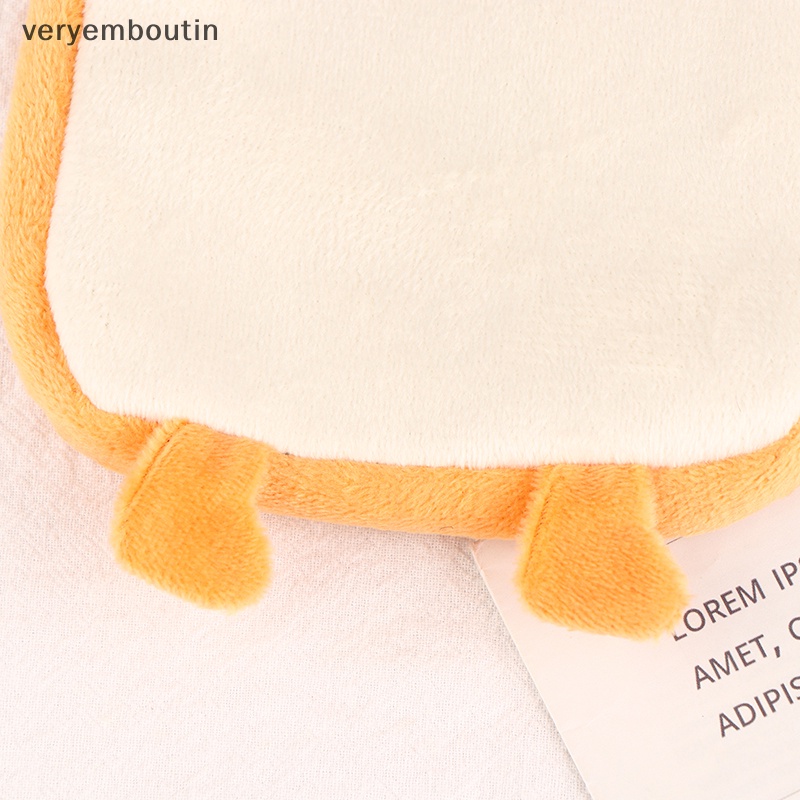 Ví Đựng Tiền Xu / Tai Nghe / Chìa Khóa Hình Bánh Mì Nướng Hoạt Hình Nhồi Bông Có Khóa Kéo