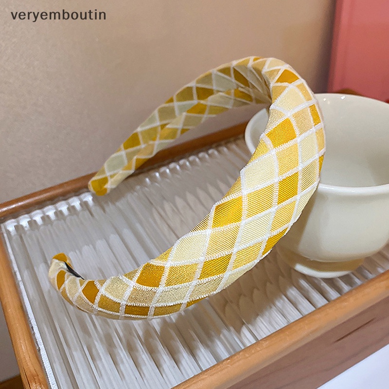 Băng Đô Cài Tóc Bằng Xốp Họa Tiết Kẻ Sọc Thời Trang Dành Cho Nữ