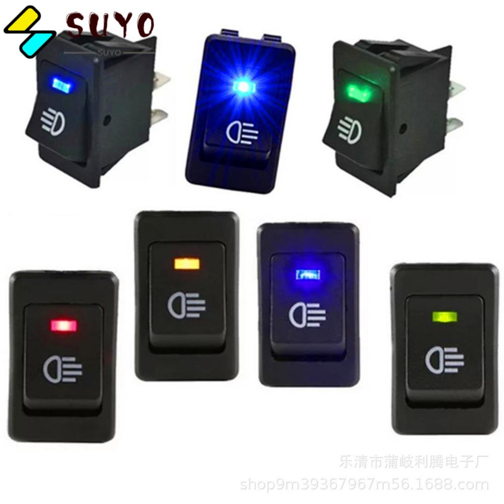 SUYO Set 3 Công Tắc Bật / Tắt Đèn Sương Mù 2 Vị Trí 4 Chấu DC 12V 35A Thông Dụng Cho Xe Hơi