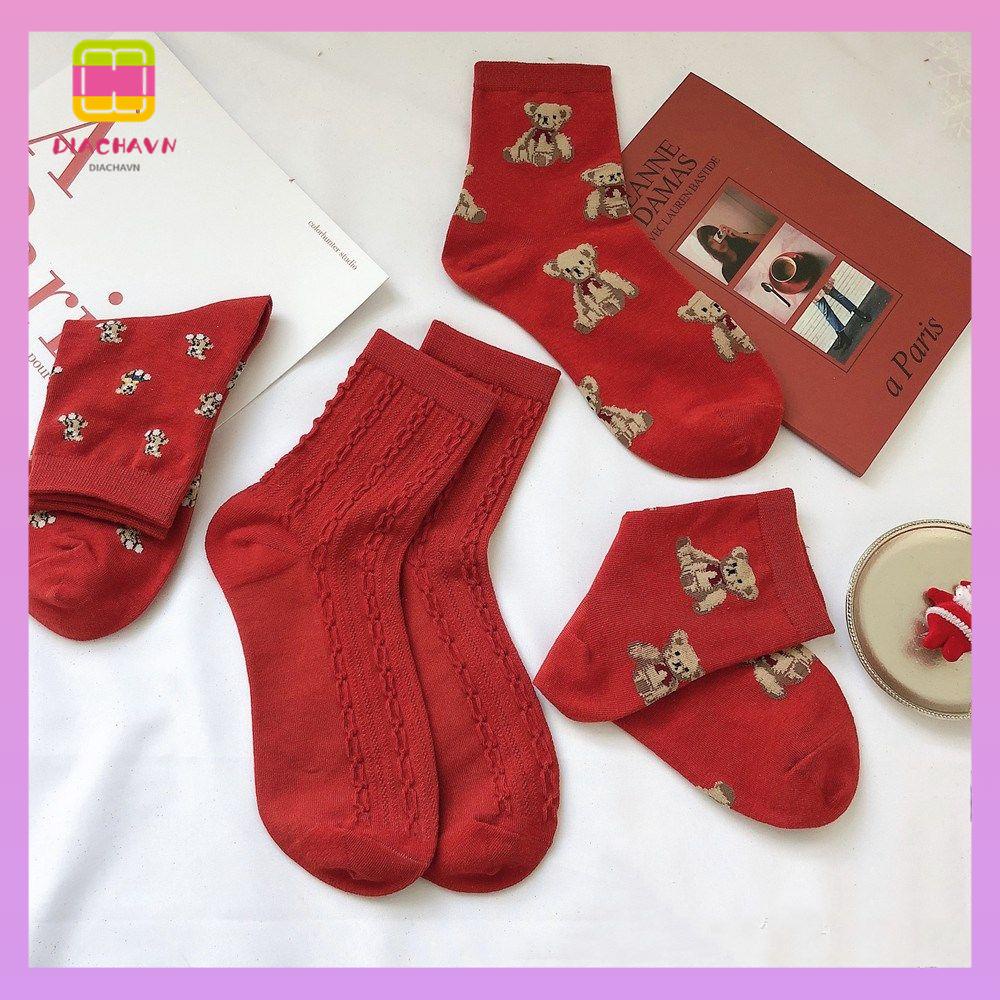 DIACHAVN 1 Đôi Vớ Ngắn Cotton Dễ Thương Cho Nữ