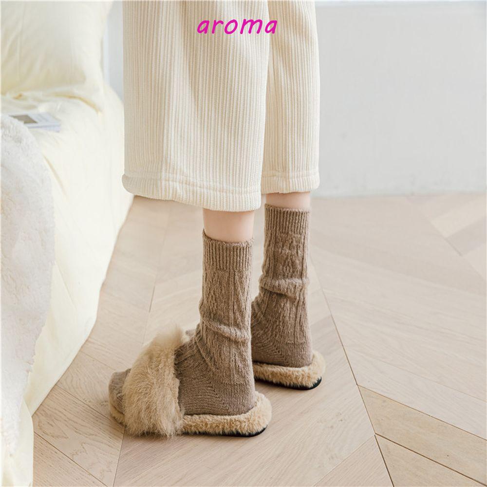 AROMA Vớ Nữ Màu Trơn Dày Dặn Thời Trang