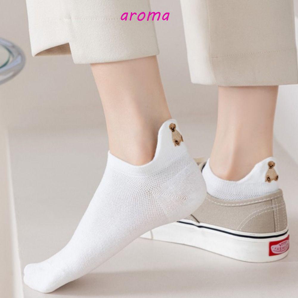 AROMA Vớ Cotton Chống Trượt Thấm Hút Mồ Hôi In Họa Tiết Thỏ Hoạt Hình Dễ Thương Dành Cho Nữ