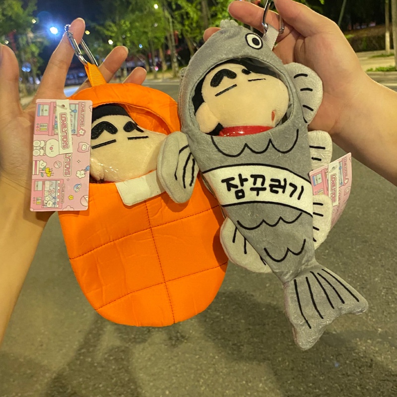 Túi Đựng Bút Chì / Mỹ Phẩm Dung Tích Lớn Hình Búp Bê Shin-Chan Hoạt Hình Sáng Tạo Dễ Thương Có Thể Tháo Rời