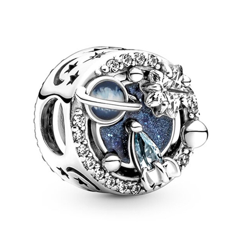 Hạt Charm Hình Bầu Trời Xanh Đính Pha Lê Tự Làm Trang Sức Cho Nữ