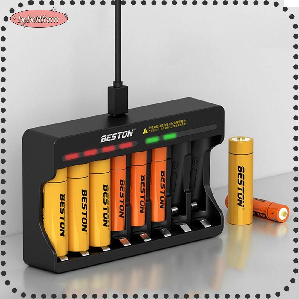BEBETTERM Cục Sạc Nhanh Thông Minh Có Đèn LED Chỉ Báo Cho Pin AA AAA 1.5V