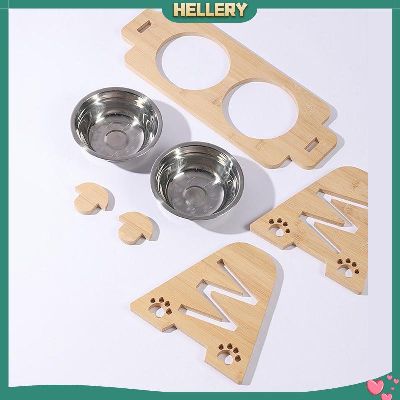 Bát Đựng Thức Ăn Cho Thú Cưng Bằng Thép Không Gỉ Kèm 2 Bát Và Giá Đỡ Tiện Dụng