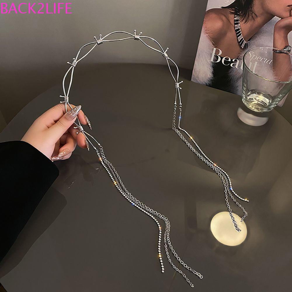 BACK2LIFE Băng Đô Cài Tóc Đính Đá Kiểu Dáng Đơn Giản Cho Nữ