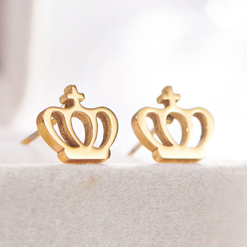 Ygt Set 3 Đôi Khuyên Tai Hình Vương Miện Bằng Thép Không Gỉ Phong Cách Hàn Quốc Cho Nữ