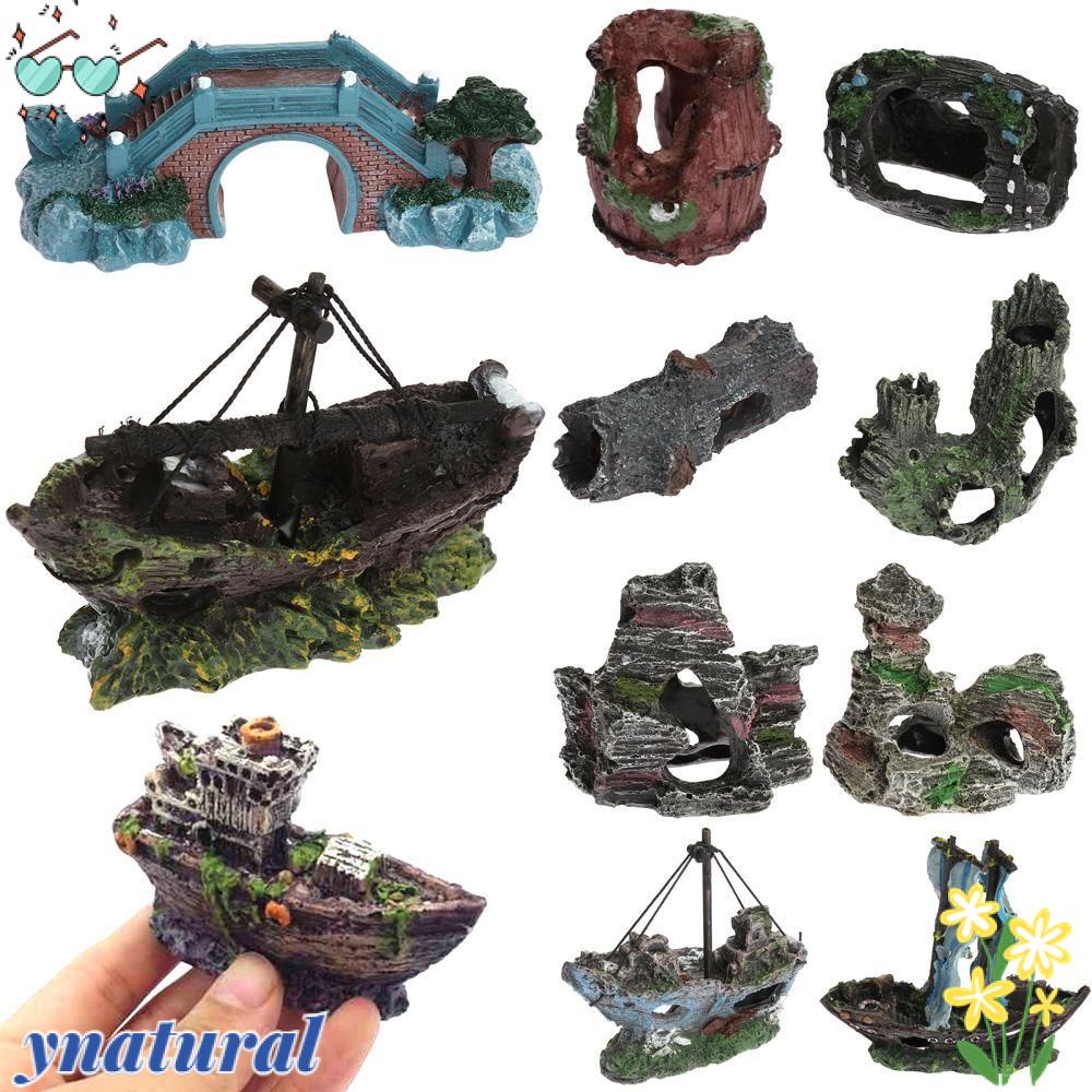 YNATURAL Phụ Kiện Trang Trí Bể Cá Bằng Gỗ Bắt Mắt Tiện Dụng