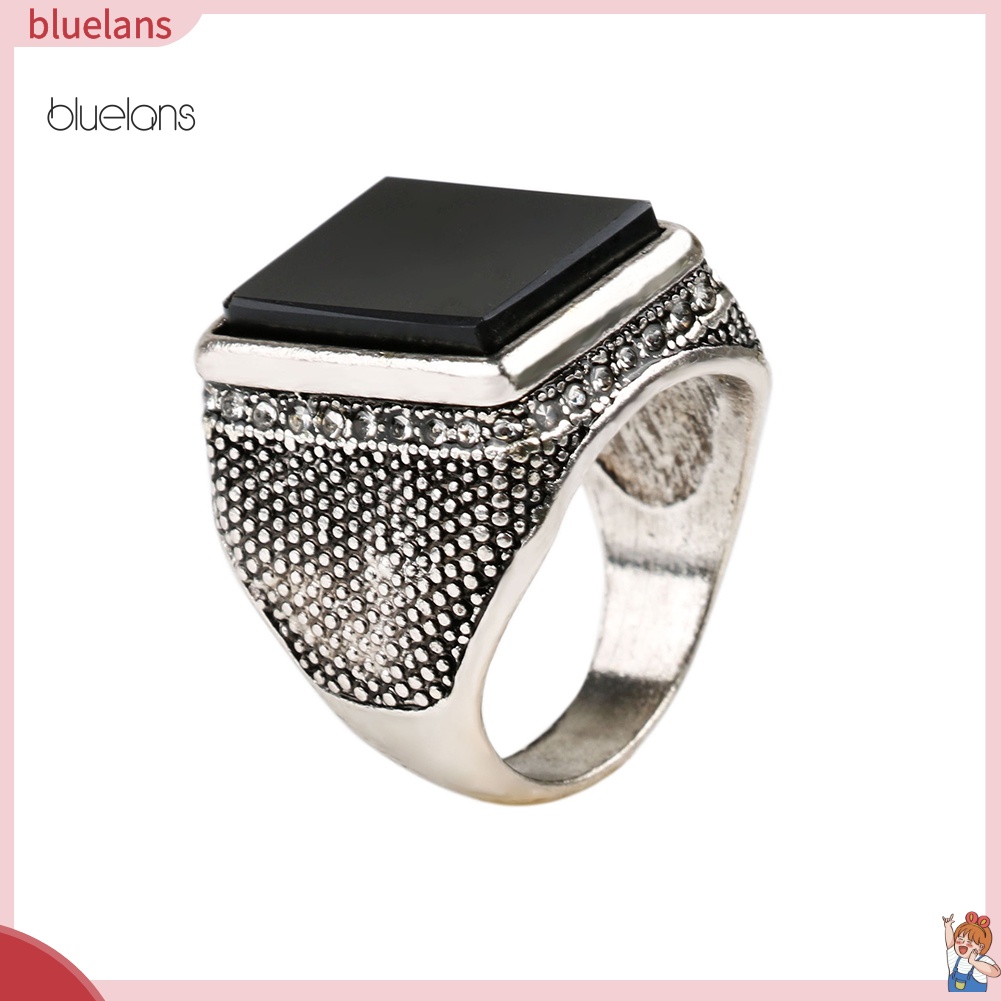 Nhẫn Đính Đá Hình Vuông Cỡ Lớn Sang Trọng Cho Nam