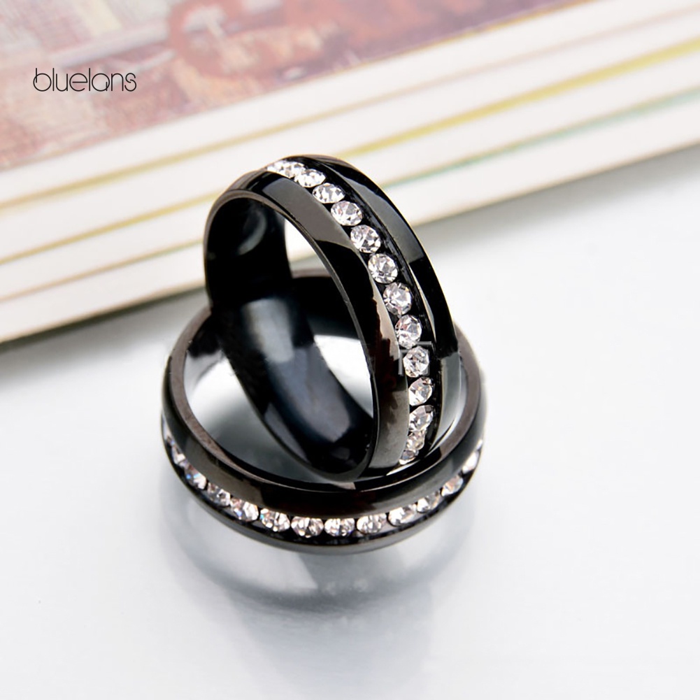 Nhẫn Thép Không Gỉ Đính Đá Nhân Tạo Thời Trang Dành Cho Nam Và Nữ