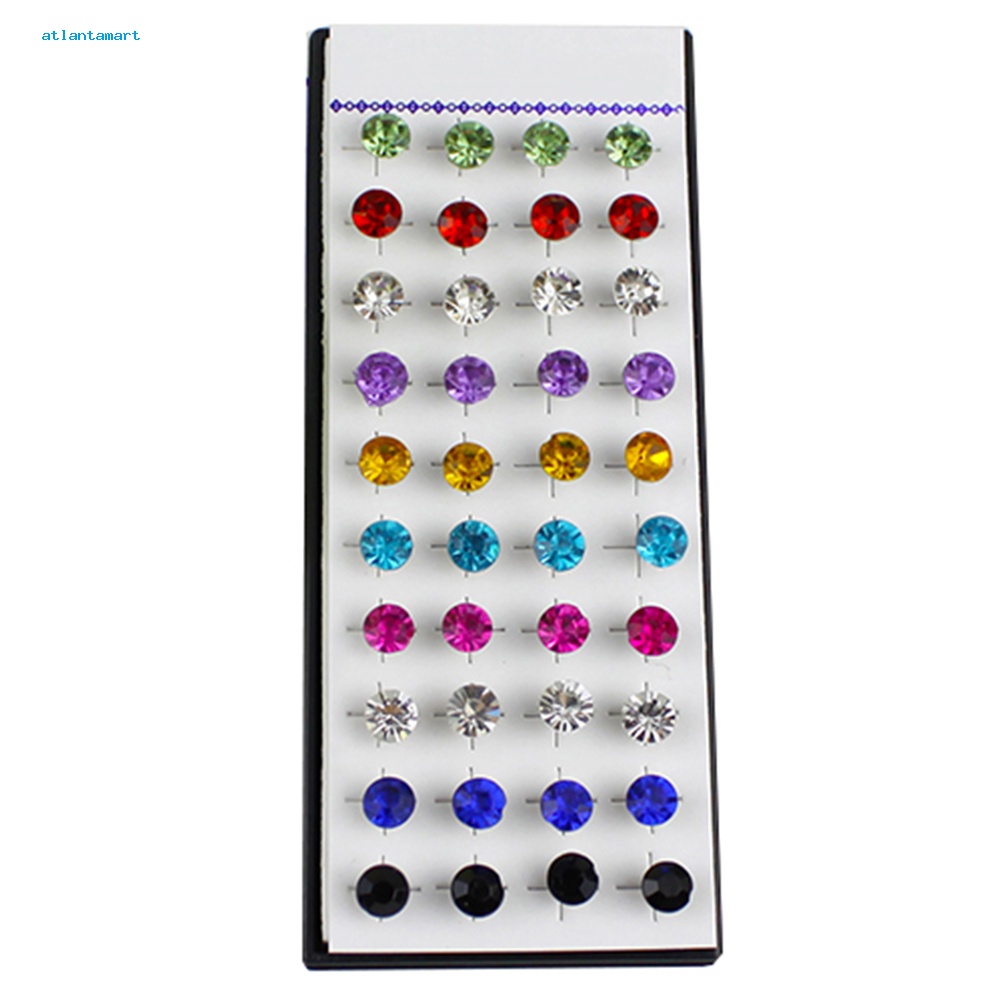 Túi Đựng Đồ Dùng Cao Cấp Tiện Dụng| Set 20 Cặp Bông Tai Đính Đá Nhiều Màu Sắc Lấp Lánh Phong Cách Gothic Dành Cho Nữ