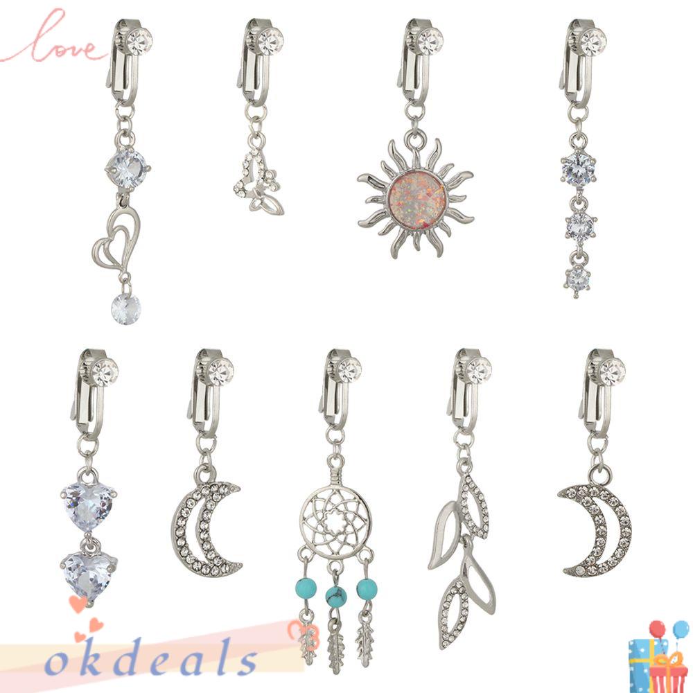 OKDEALS Khuyên RốN HìNh Tim ĐíNh Đá Xinh XắN