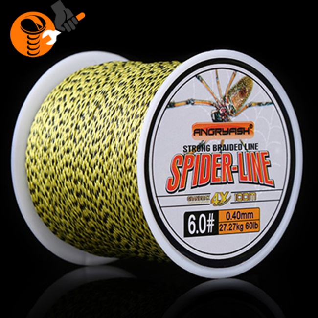 Cuộn Dây Câu Cá Bện 4 Sợi PE 20- 220LB Dòng Spider-Line Series 100m Họa Tiết Rằn Ri