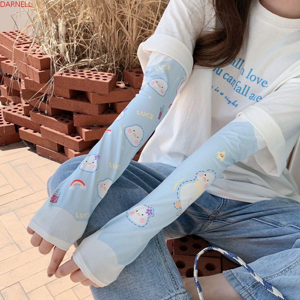 DARNELL Găng Cánh Tay Chống Nắng Co Giãn In Họa Tiết Hoa Thời Trang Mùa Hè Cho Nữ