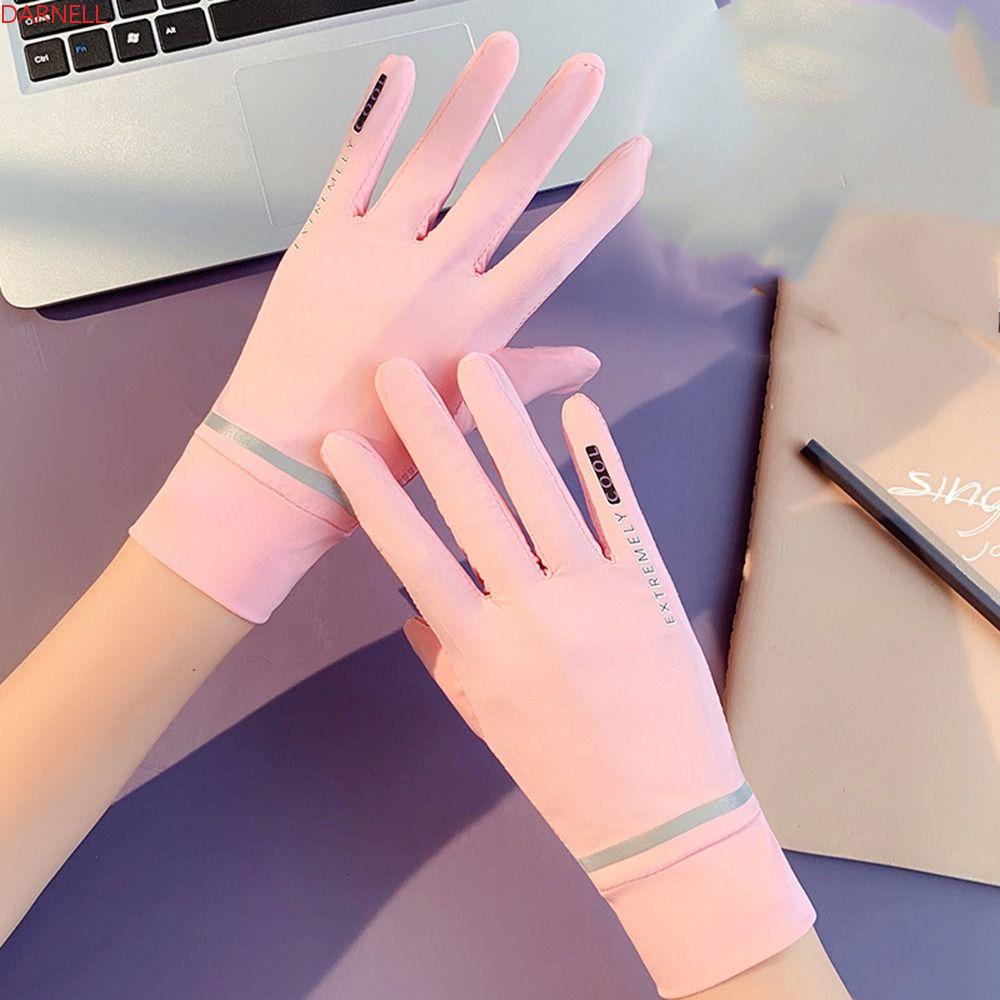 DARNELL Găng Tay Lái Xe Bằng Lụa Lạnh Mỏng Toàn Diện Màn Hình Cảm Ứng Cho Nam