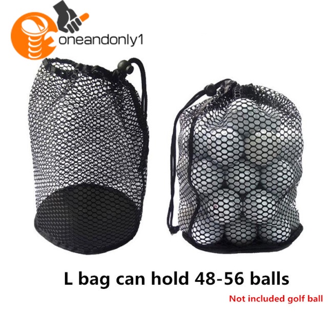 Túi Lưới Đựng Gậy Đánh Golf / Tennis Bằng Nylon Màu Đen Có Dây Rút 16 / 32 / 56