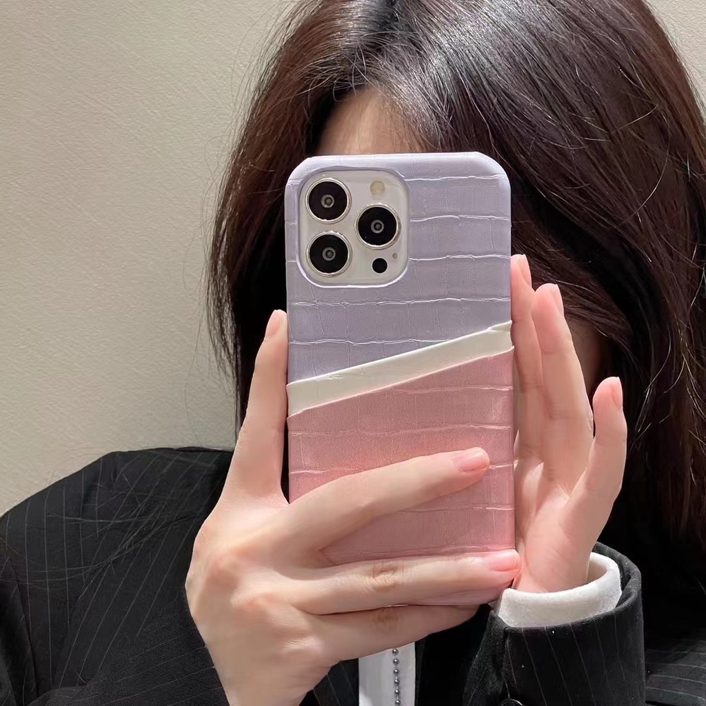 Ốp Điện Thoại Da Cá Sấu Có Ngăn Đựng Thẻ Cho iPhone14 14promax 14pro 13 13promax 13pro 12 12promax 12pro 11 11promax