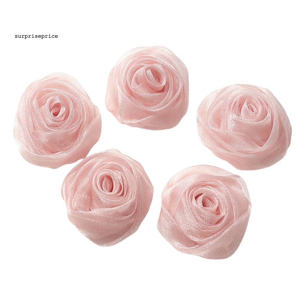 Set 5 Ghim Cài Áo Hình Hoa 3D Không Phai Màu Trang Trí Tiệc