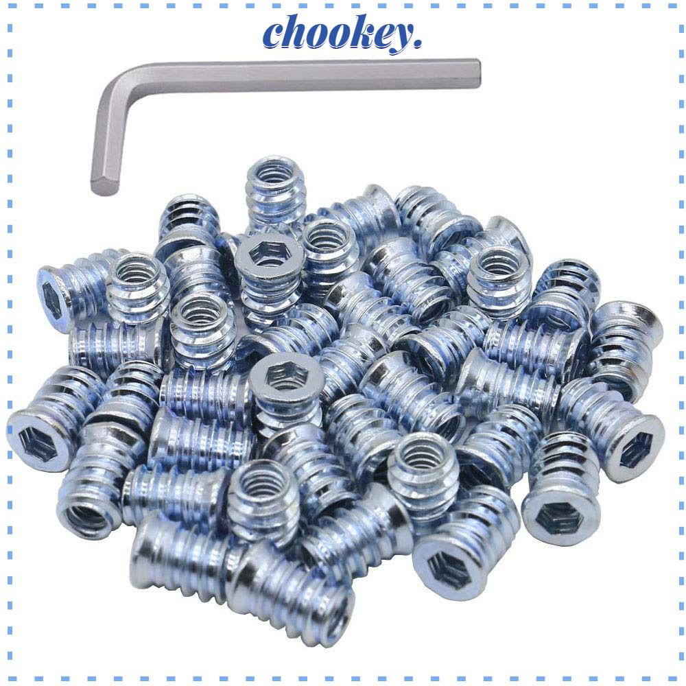 CHOOKEY Set 40 Đai Ốc Lục Giác 1 / 4-20X15Mm Bằng Hợp Kim Kẽm Dùng Cho Vật Liệu Gỗ