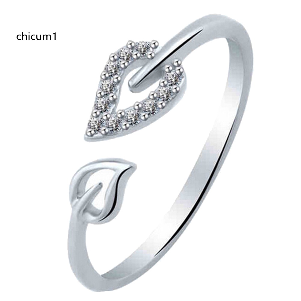 Nhẫn Hở Hình Trái Tim Đính Đá Độc Đáo