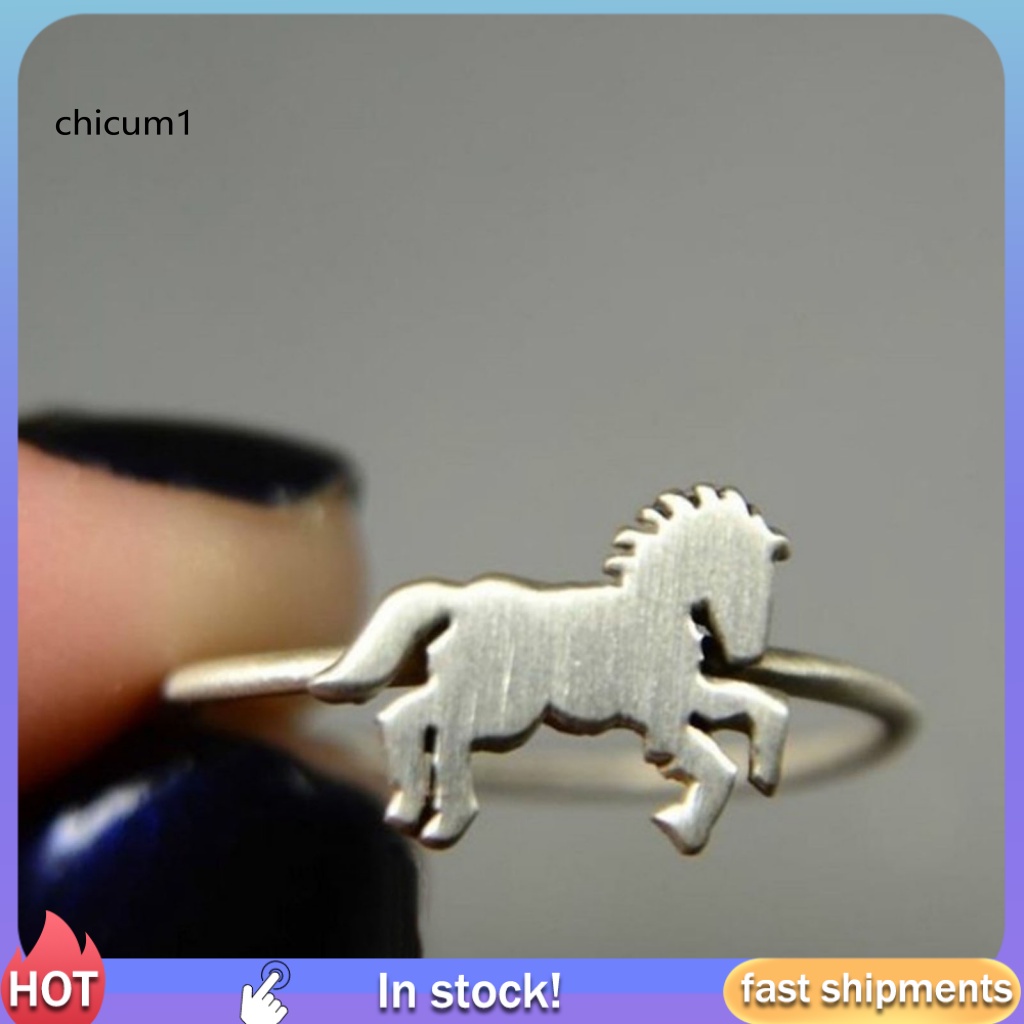 Nhẫn CC Hình Ngựa Hợp Thời Trang Cho Nam
