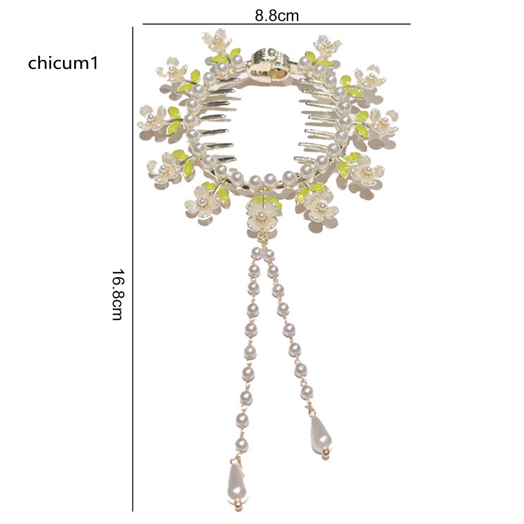 Kẹp Tóc Đính Ngọc Trai Giả Bằng Thép Không Gỉ Trang Trí Tóc Đuôi Ngựa Cho Nữ