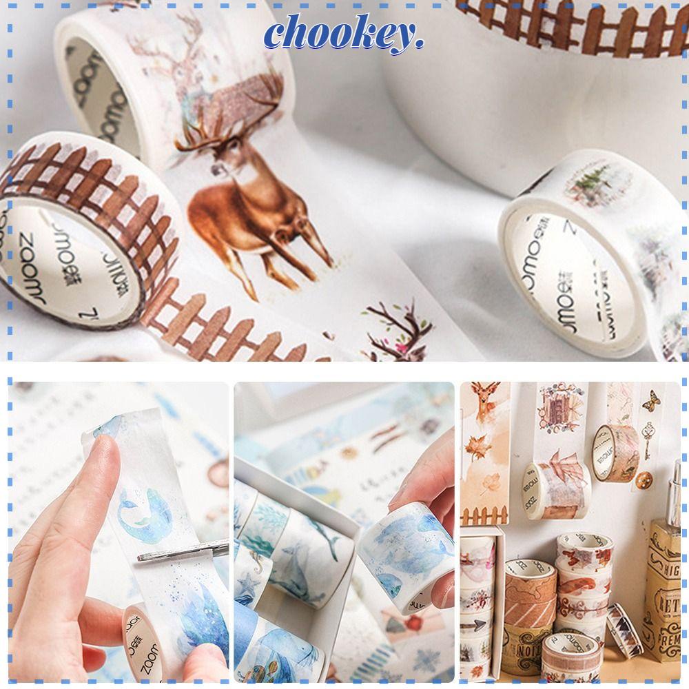 CHOOKEY Cuộn 20 Cuộn Băng Keo Dán Trang Trí Sổ Tay DIY
