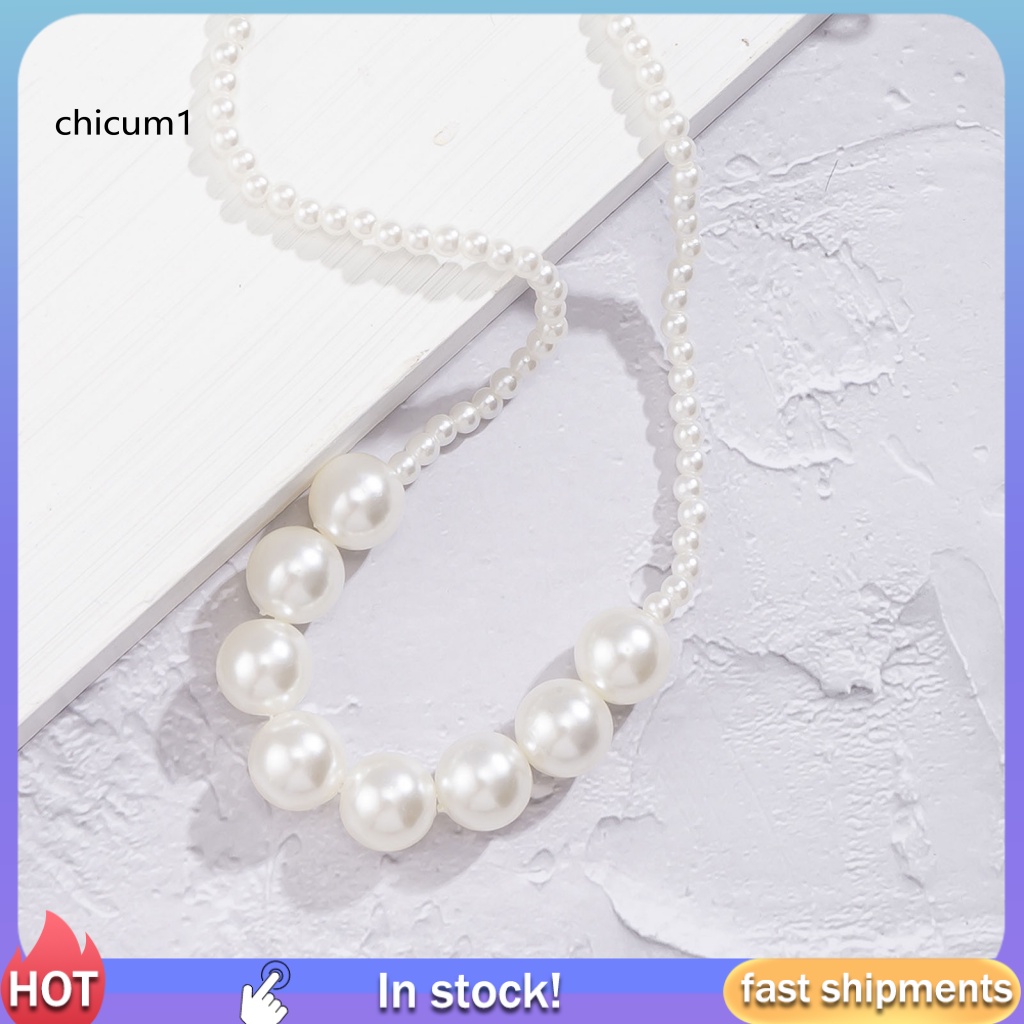 Vòng Cổ Choker CC Nữ Mặt Ngọc Trai Nhân Tạo Nhiều Lớp Tinh Tế Trang Sức Đám Cưới