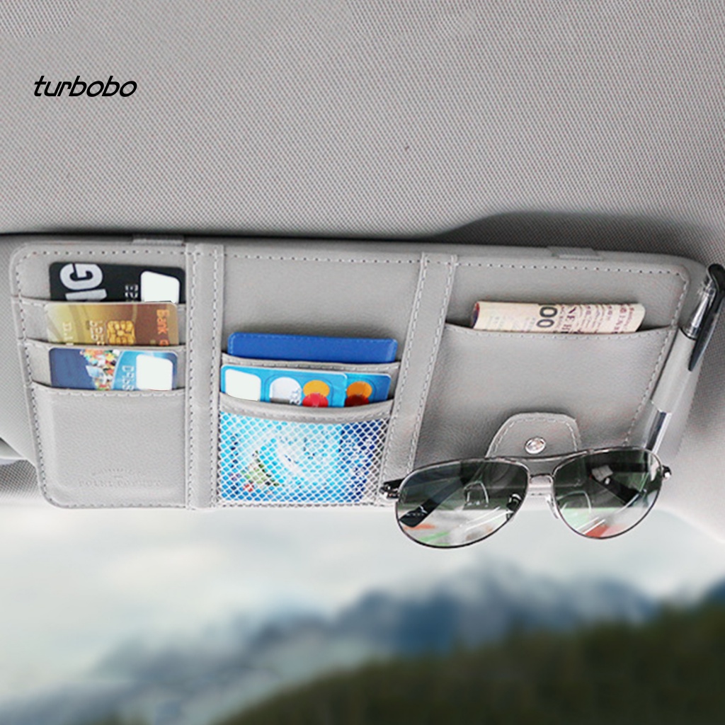 Ví Giả Da Đựng Thẻ Gắn Tấm Che Nắng Xe Hơi SUV Đa Năng Tiết Kiệm Không Gian