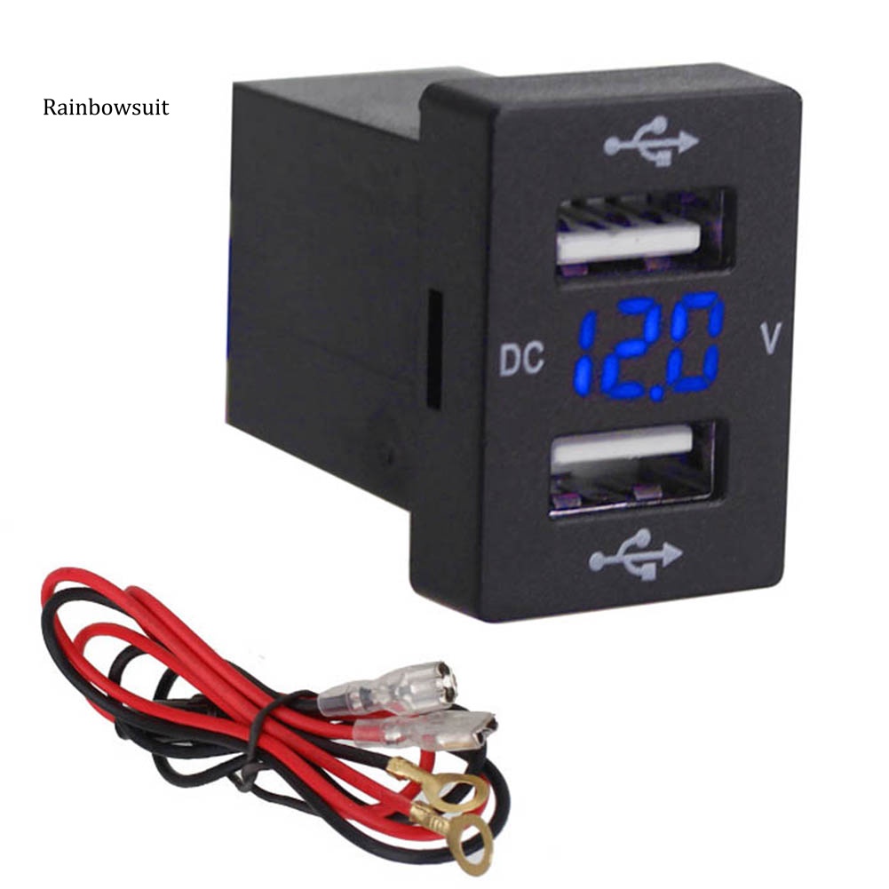 Bộ Sạc Nhanh Cổng USB Kép Hiển Thị Điện Áp Cho Xe Hơi Toyota New Corolla Ralink