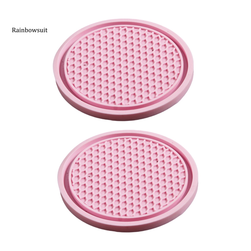 Bộ 2 Miếng Lót Ly Mềm Mại Chống Trượt Họa Tiết Tổ Ong Tiện Dụng Cho Xe Hơi